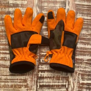 GAP Kids Camo/Orange Fleece Gloves Size S